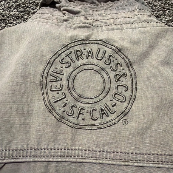 Levi's Bomber Jacket Women's L Olive Green Full Zip Buttons - Picture 9 of 9